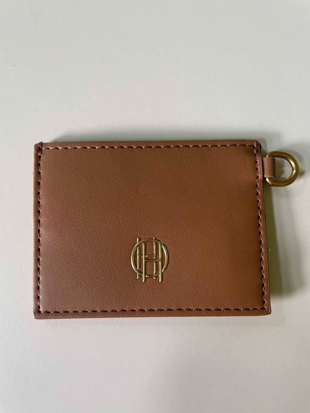 House of Harlow 1960 Leather Card Holder with Key Ring - Tan